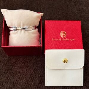 House of Harlow 1960 Silver Open Link Bracelet with Red Box